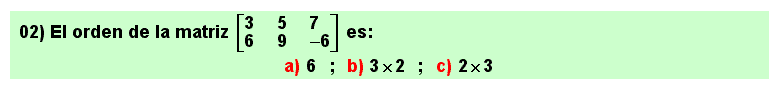 02 Orden de una matriz, álgebra lineal