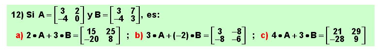 12 Combinación lineal de matrices