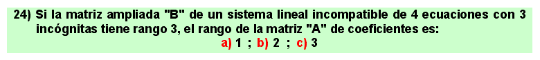 24 Sistemas de ecuaciones lineales, teorema de Rouché-Frobenius-Kroneker, sistema de ecuaciones lineales compatible determinado, compatible indeterminado, incompatible, matemáticas, álgebra lineal, bachillerato, universidad