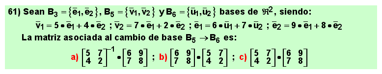 61 Ecuación de un cambio de base en un espacio vectorial