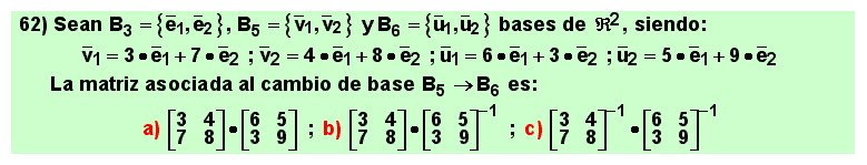 62 Ecuación de un cambio de base en un espacio vectorial