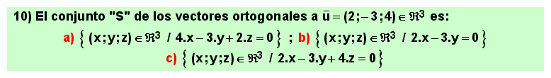 10 Test sobre vectores ortogonales a un vector
