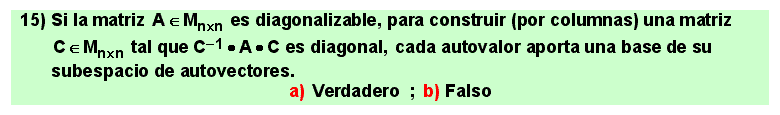 15
Álgebra de lo Lineal: autovalores, autovectores, diagonalización de matrices cuadradas.