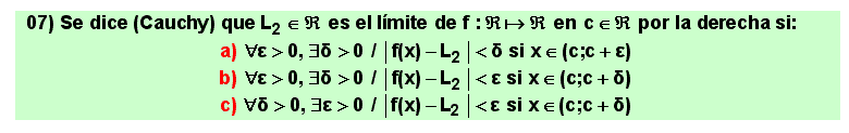 07 Definición de Cauchy de límite de una función en un punto por la derecha