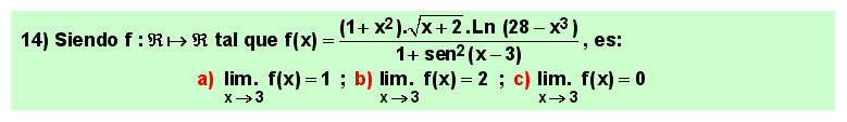 14 Test sobre el concepto de límite de una función en un punto