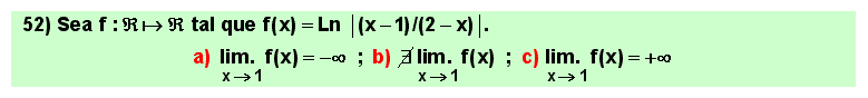 52 Test sobre el límite del logaritmo neperiano de valor absoluto de un cociente de polinomios (función racional fraccionaria)