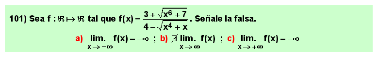 101 Test sobre el límite de una función irracional en el infinito, Matemáticas, Cálculo Diferencial, Universidad, Bachillerato 