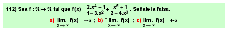 112 Test sobre el límite en el infinito de una suma o diferencia de cocientes de polinomios, Matemáticas, Cálculo Diferencial, Universidad, Bachillerato 