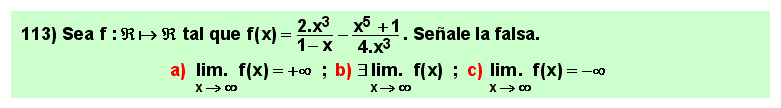 113 Test sobre el límite en el infinito de una suma o diferencia de cocientes de polinomios, Matemáticas, Cálculo Diferencial, Universidad, Bachillerato 