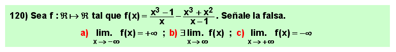 120 Test sobre el límite en el infinito de una suma o diferencia de cocientes de polinomios, Matemáticas, Cálculo Diferencial, Universidad, Bachillerato 