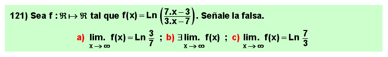 121 Test sobre el límite en el infinito del logarirmo de un cociente de polinomios, Matemáticas, Cálculo Diferencial, Universidad, Bachillerato 