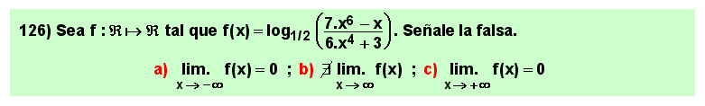 126 Test sobre el límite en el infinito del logarirmo de un cociente de polinomios, Matemáticas, Cálculo Diferencial, Universidad, Bachillerato 