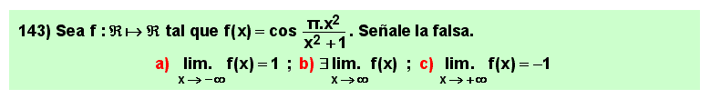 143 Test sobre el límite en el infinito del coseno de un cociente de polinomios, Matemáticas, Cálculo Diferencial, Universidad, Bachillerato 