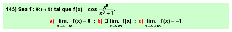 145 Test sobre el límite en el infinito del coseno de un cociente de polinomios, Matemáticas, Cálculo Diferencial, Universidad, Bachillerato 
