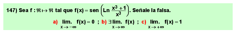 147 Test sobre el límite en el infinito del seno del logaritmo de un cociente de polinomios, Matemáticas, Cálculo Diferencial, Universidad, Bachillerato 