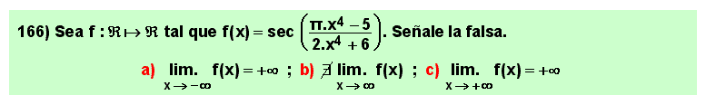166 Test sobre el límite en el infinito de la secante de un cociente de polinomios, Matemáticas, Cálculo Diferencial, Universidad, Bachillerato 