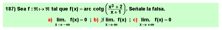 187 Test sobre el límite en el infinito del arco cotangente de un cociente de polinomios, Matemáticas, Cálculo Diferencial, Universidad, Bachillerato 