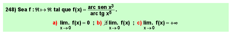 248 Test sobre cálculo de un límite mediante sustitución de infinitésimos equivalentes.