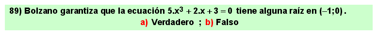 89 Test, teorema de Bolzano, continuidad de una función en un intervalo cerrado 