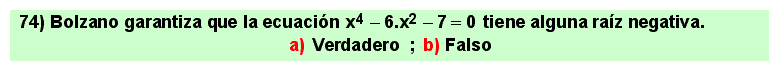 74  Test, teorema de Bolzano, continuidad de una función en un intervalo cerrado 