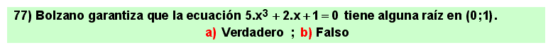77 Test, teorema de Bolzano, continuidad de una función en un intervalo cerrado 