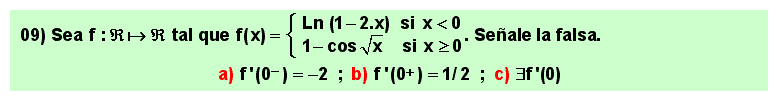 09 Derivadas laterales de una función en un punto, infinitésimos equivalentes