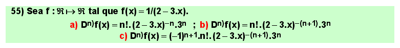 55 n-ésima función derivada, aplicación reiterada de las reglas de derivación