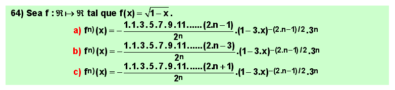 64 n-ésima función derivada, aplicación reiterada de las reglas de derivación