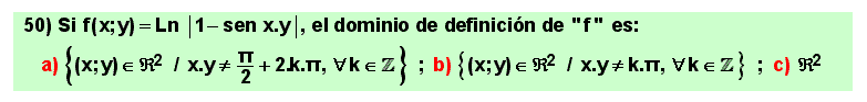 50 Ejemplo de dominio de definición de una función o campo escalar