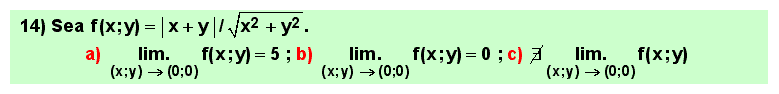14 Test, límite de una función de varias variables o campo escalar en un punto