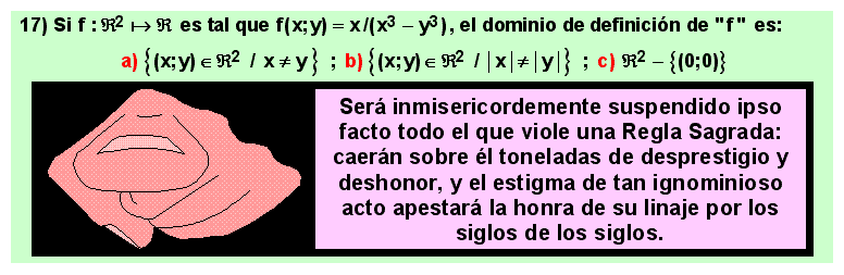 17 Ejemplo de dominio de definición de un cociente de polinomios