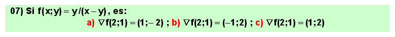 07 Problema, derivadas parciales y gradiente de una función de varias variables en un punto