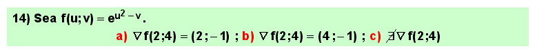 14 Problema, derivadas parciales y gradiente de una función de varias variables en un punto