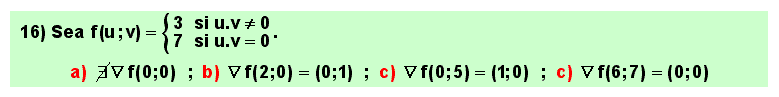 16 Problema, derivadas parciales y gradiente de una función de varias variables en un punto