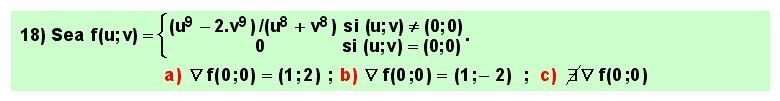 18 Problema, derivadas parciales y gradiente de una función de varias variables en un punto