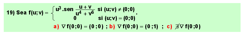 19 Problema, derivadas parciales y gradiente de una función de varias variables en un punto