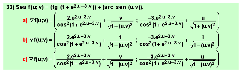 33 Problema aplicación reglas de derivación de funciones de varias variables
