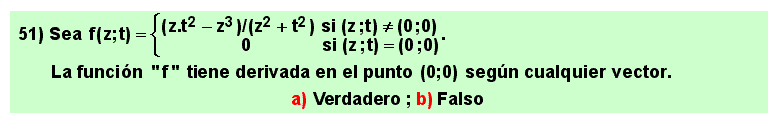 51 Test sobre derivada de un campo escalar (función real de varias variables) en un punto según un vector