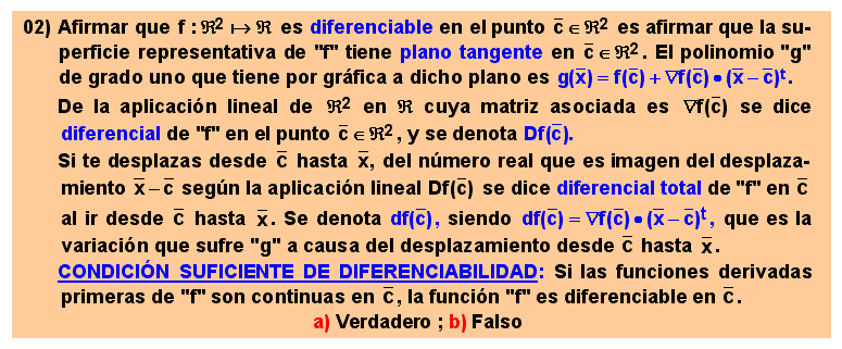 02 Función diferenciable es un punto, diferencial de una función en un punto, diferencial total de una función en un punto, condición suficiente de diferenciabilidad