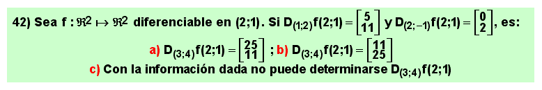 42 Test, derivada de un campo vectorial en un punto según un vector