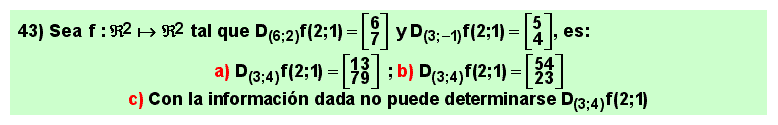 43 Test, derivada de un campo vectorial en un punto según un vector
