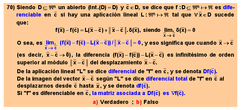 70 Problema, diferenciabilidad de una función de varias variables en un punto
