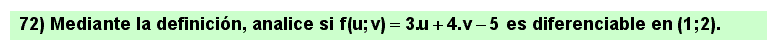 72 Problema, diferenciabilidad de una función de varias variables en un punto