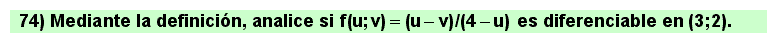 74 Problema, diferenciabilidad de una función de varias variables en un punto