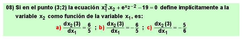 08 Problema sobre derivación de funciones definidas implícitamente mediante una ecuación
