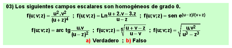 03 Test, definición de función homogénea