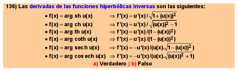 136 Derivadas de las funciones hiperbólicas inversas