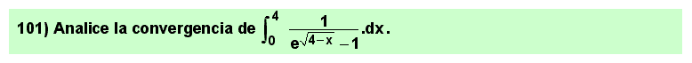 101 Problema resuelto sobre el cálculo de integrales impropias de segunda especie mediante la sustitución de infinitésimos equivalentes