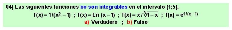 04 Test sobre la existencia de integrales definidas