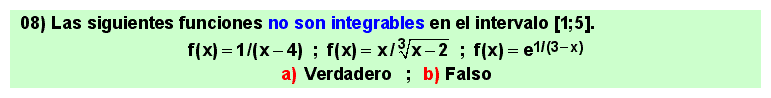 08 Test sobre la existencia de integrales definidas